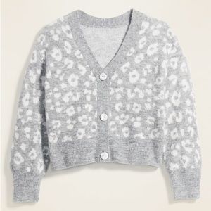 Cozy Leopard-Print V-Neck Cardigan Sweater